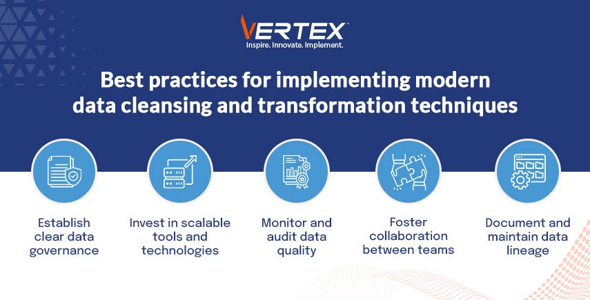 Best practices for implementing modern data cleansing and transformation techniques